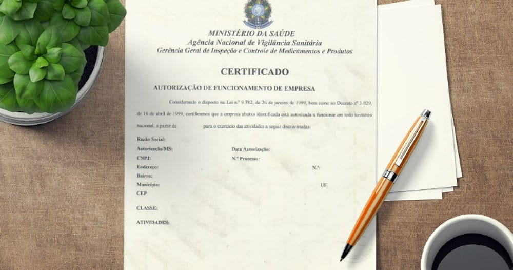 Certificado de Autorização de Funcionamento (AFE) pela ANVISA
